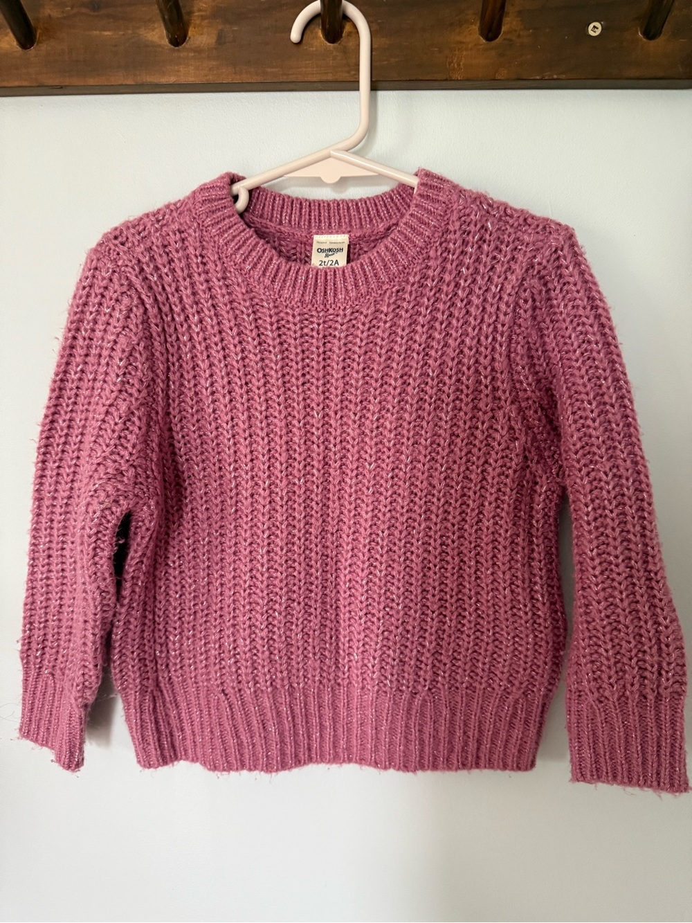 OshKosh B'gosh Dusty Rose Chunky Knit Crew Sweater
